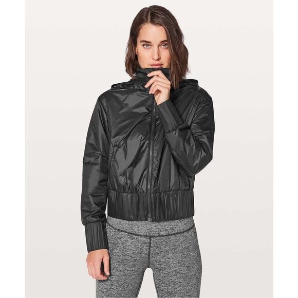 Lululemon Gather & Go Jacket size 2 Hooded Full Zip Black Athleisure - Picture 1 of 14